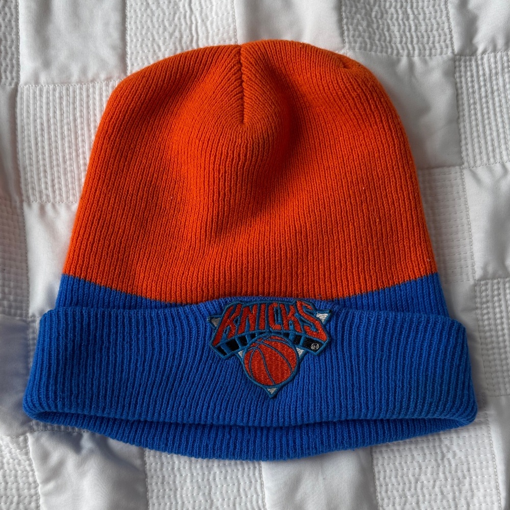 Orange and Blue Knicks Beanie